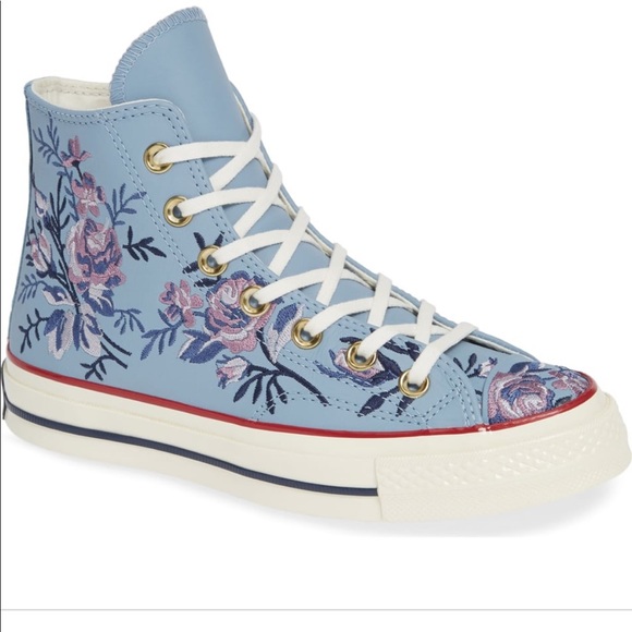 Converse Shoes - Floral embroidered converse high tops